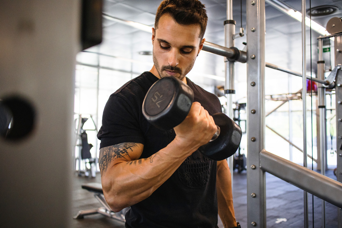 Man Working Out in the Gym